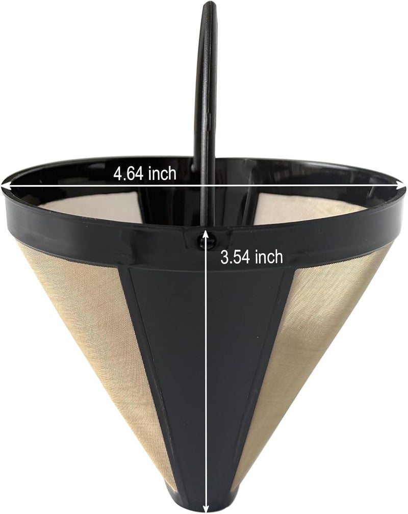 Cestlaive #4 Gold Cone Reusable Permanent Coffee Basket Filter Replacement for Cuisinart Coffee Maker (Pack of 4) - Image 3